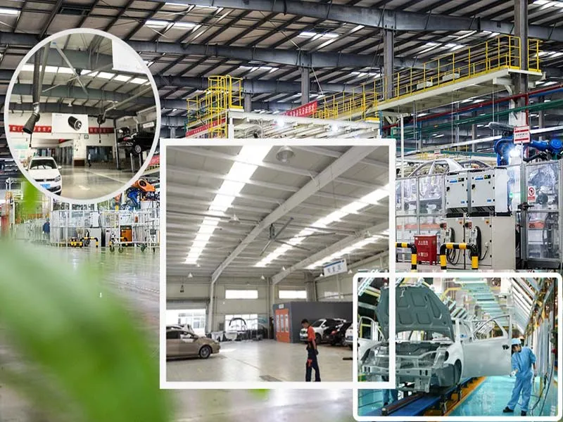 Changes to automobile factories by installing large industrial HVLS fans